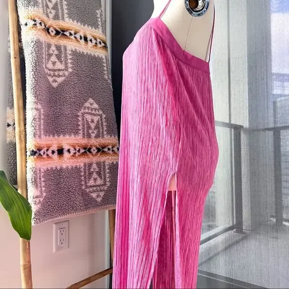 ZARA Pink Pleated Long Side Slits Sleeveless Tunic Top Women’s Size Medium NWT - Picture 4 of 12